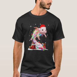 Camiseta Engraçado Axolotl Tree Natal Luzes Xmas Mães Pajam
