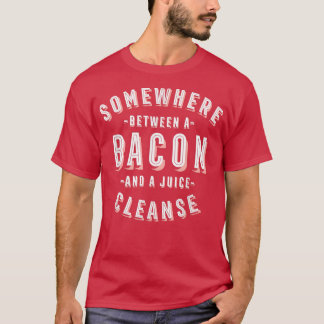 Camiseta Engraçado Bacon e suco limpam Bacon Vegan