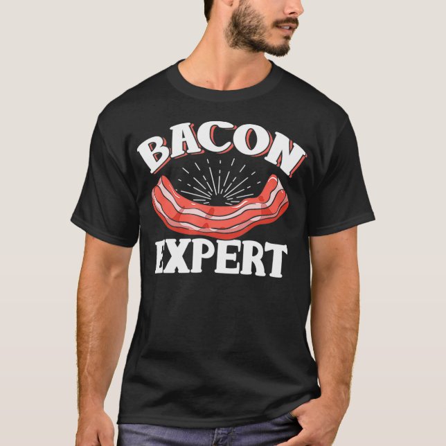 Camiseta Engraçado Bacon Epert Chef Carne Ventiladora Cooke (Frente)