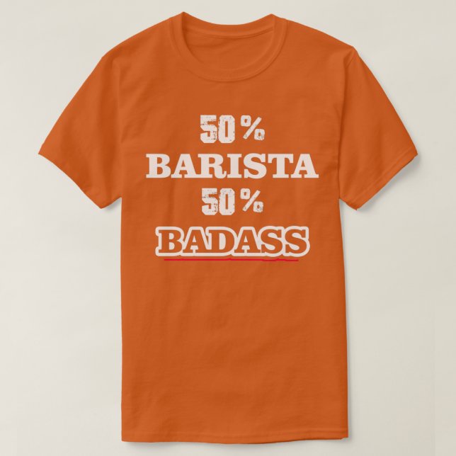 Camiseta Engraçado Badass Barista (Frente do Design)