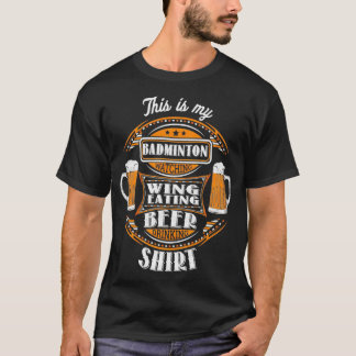 Camiseta Engraçado Badminton assistindo Bebendo de cerveja 