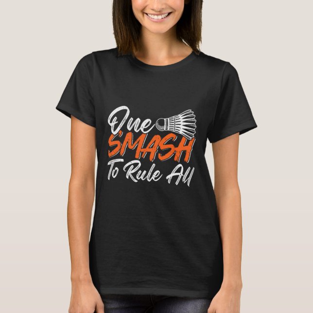 Camiseta Engraçado Badminton Humor Smash Shuttle Birdie Esp (Frente)