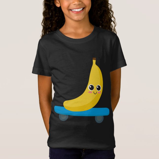 Camiseta Engraçado Banana Skateboard Skater Homem-Presente (Frente)
