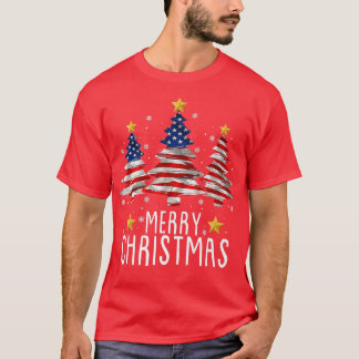 Camiseta Engraçado bandeira dos EUA Xmas Pajama Feliz Árvor