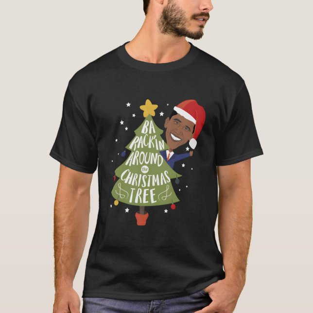 Camiseta Engraçado Barack Obama Barack Está No Natal (Frente)
