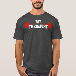 Camiseta Engraçado Barbell Design para Homens Levantando Pe