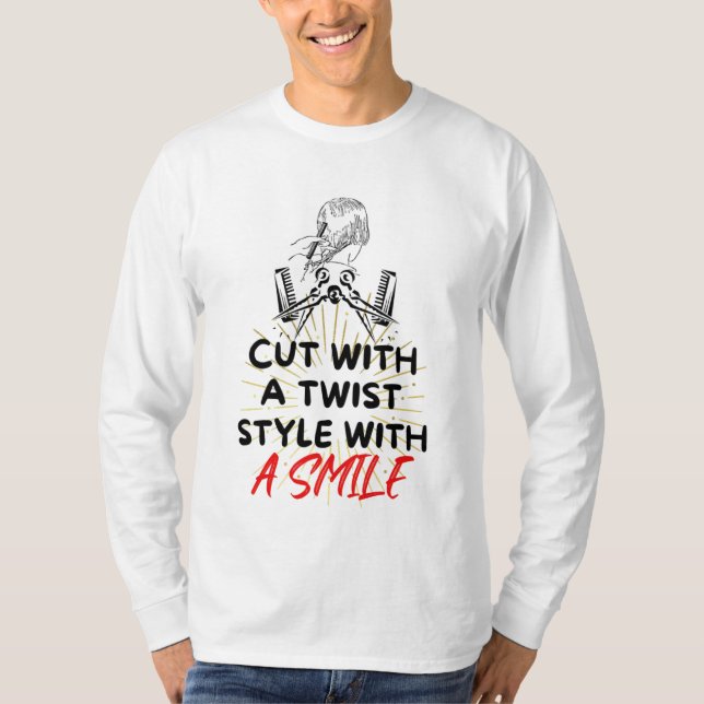 Camiseta Engraçado Barber Cita Oferta para Profissionais de (Frente)