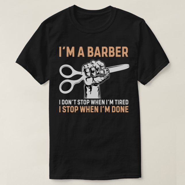 Camiseta Engraçado Barber Citação Eu Sou Um Barber (Frente do Design)