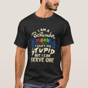 Camiseta Engraçado Barman Não Conserta Estúpido Mas Serve U