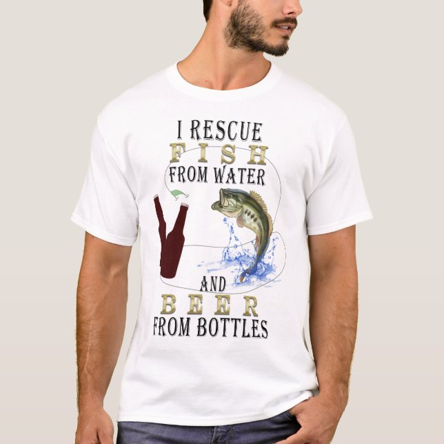 Camiseta Engraçado Bass Pesca Humor (Frente)