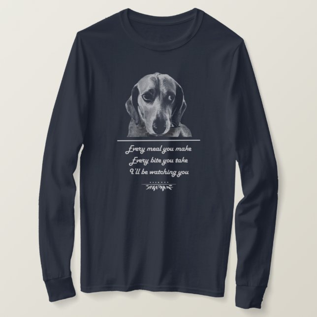 Camiseta Engraçado Beagle Implorando Camisa-T (Frente do Design)