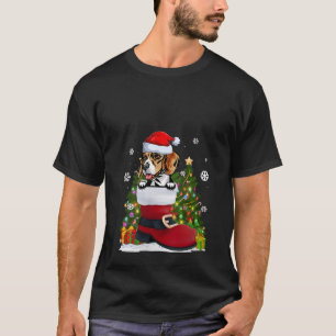 Camiseta Engraçado Beagle no Calçado Natal Feio Natal