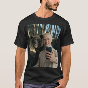 Camiseta Engraçado Bear Selfie, Tee Personalizado - Tendênc