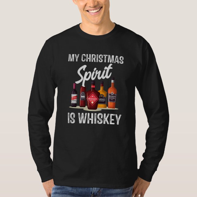 Camiseta Engraçado Bebê De Natal Meu Espírito De Natal É Wh (Frente)