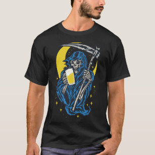Camiseta Engraçado Bebendo Ceifador Ceija Morte