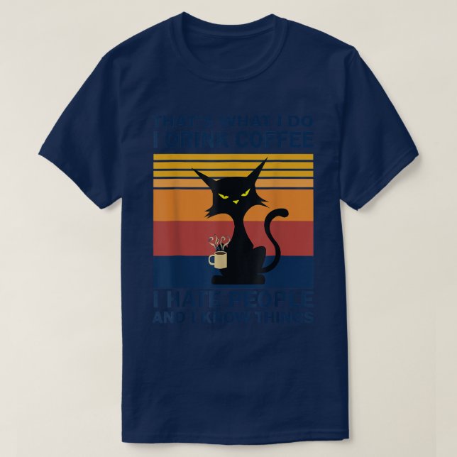 Camiseta Engraçado Bebendo De Gato Engraçado (Frente do Design)