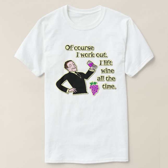 Camiseta Engraçado Bebendo De Vinho Fala Um Cartoon Humor (Frente do Design)