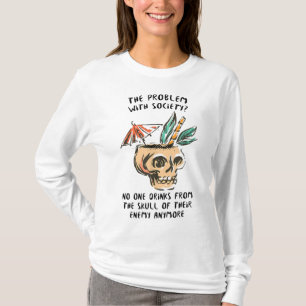 Camiseta Engraçado Beber do crânio do seu inimigo Gráfico A