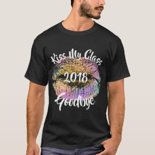 Camiseta Engraçado Beije Minha Classe Lábios de Adeus