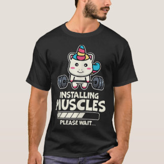 Camiseta Engraçado Belo Unicorn Workout Gym Malhação Welevt
