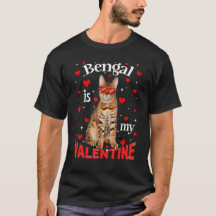 Camiseta Engraçado Bengal É O Meu Namorados De Gato Pai Mãe