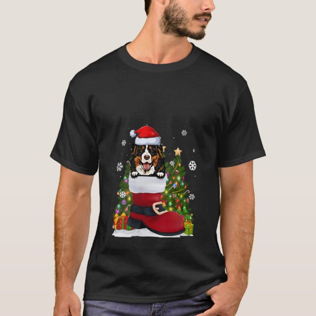Camiseta Engraçado Bernese Mountian no Natal Feio Calçado (Frente)