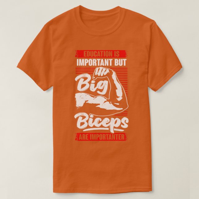 Camiseta Engraçado Biceps Malhação Bodybuilder Gift (Frente do Design)