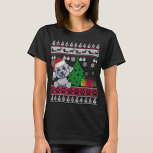 Camiseta Engraçado Bichon Frise Natal Fez Amor A Cachorro F