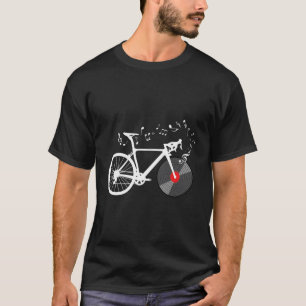 Camiseta Engraçado Bicicleta Vinil Record Music Notes Gift