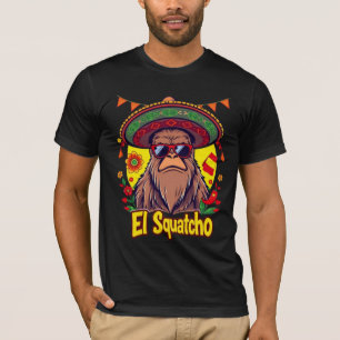 Camiseta Engraçado Bigfoot Cinco de Maio Sombrero El Squatc