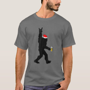 Camiseta Engraçado Bigfoot Papais noeis de Natal