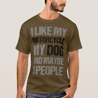Camiseta Engraçado Biker, eu gosto do meu cachorro de moto 