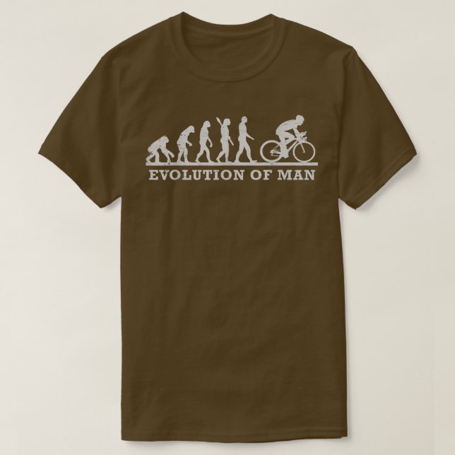 Camiseta Engraçado Biking Biker - O Homem da Evolução do Ci (Frente do Design)