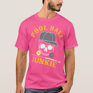Camiseta Engraçado Billiard Piscina Hall Junkie