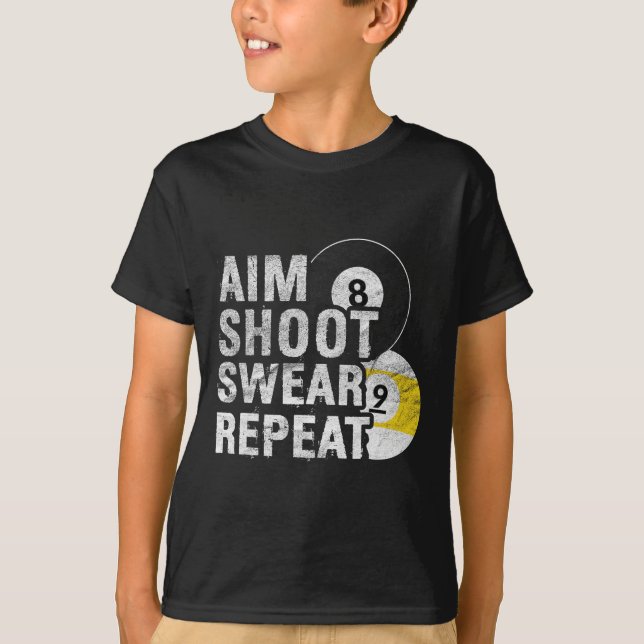 Camiseta Engraçado Billiards Aim Shoot Sweot (Frente)