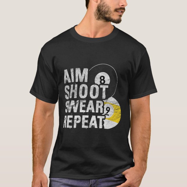 Camiseta Engraçado Billiards Aim Shoot Sweot (Frente)