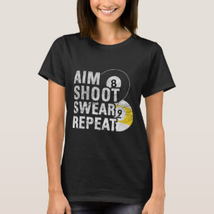 Camiseta Engraçado Billiards Aim Shoot Sweot