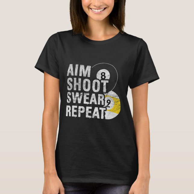 Camiseta Engraçado Billiards Aim Shoot Sweot (Frente)