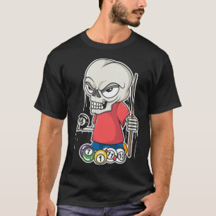 Camiseta Engraçado Billiards Skull I Snooker Piscina Player