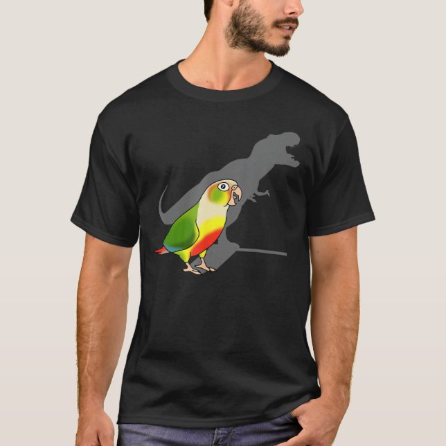Camiseta Engraçado Birb Memes T-rex Shadow Green Pineap (Frente)