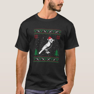 Camiseta Engraçado Blue Jay Bird Aproxima Santa Hat Ugly Ch