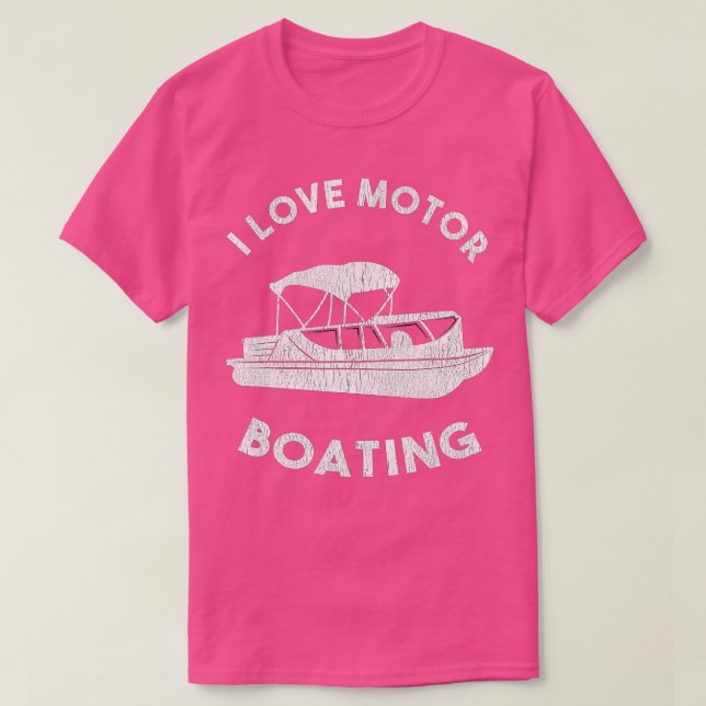 Camiseta Engraçado Boater Lake Life I Love Motor Barco (Frente do Design)