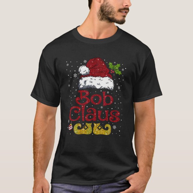 Camiseta Engraçado Bob Claus Correspondendo Papais noeis De (Frente)
