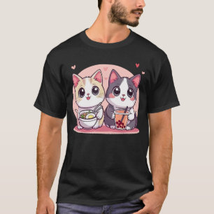 Camiseta Engraçado Boba Ramen Gata Kawaii Anime Japão Cute 