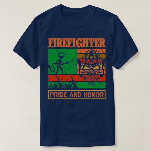 Camiseta Engraçado Bombeiro Citou Orgulho De Bombeiro E Hon (Frente do Design)