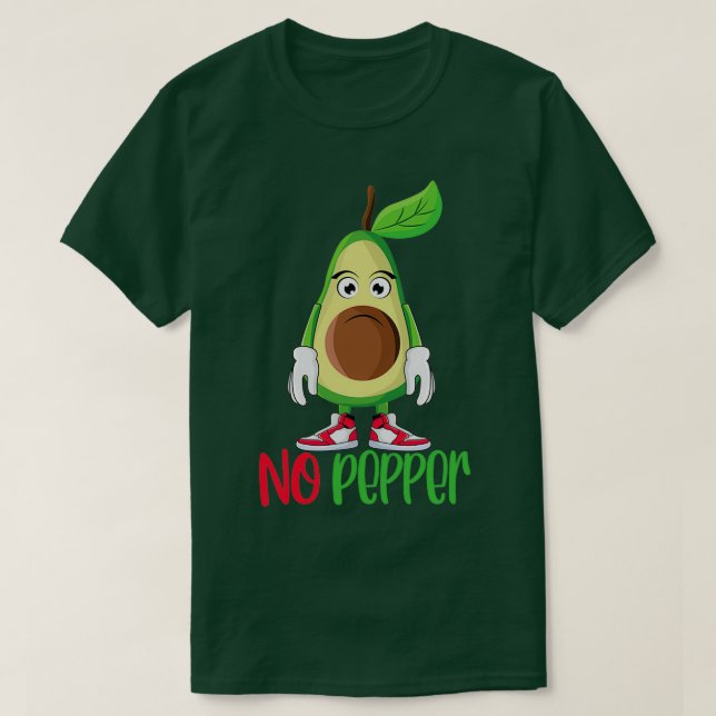 Camiseta Engraçado Bonito Avocado Guacamole Sem Pimenta (Frente do Design)