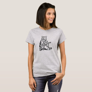 Camiseta Engraçado bonito do urso do banjo