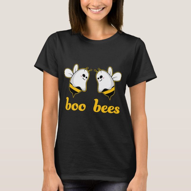 Camiseta Engraçado Boo Bees Fantasma Casal de Halloween (Frente)