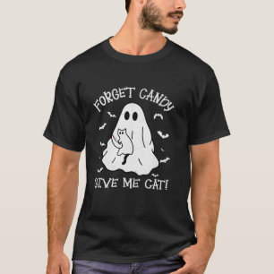 Camiseta Engraçado Boo Fantasma Negro Esquece O Docinho Me