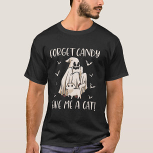 Camiseta Engraçado Boo Fantasma Negro Esquece O Docinho Me